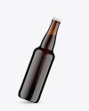 Amber Glass Dark Beer Bottle Mockup