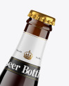 Amber Glass Dark Beer Bottle Mockup