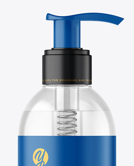 Clear Cosmetic Bottle with Pump Mockup