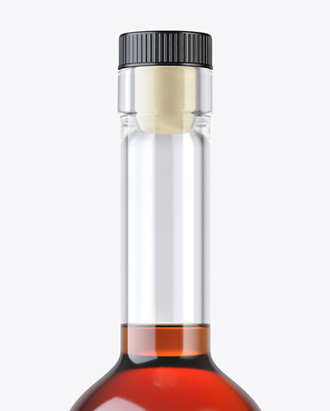 Clear Glass Cognac Bottle Mockup Clear Glass Cognac Bottle Mockup