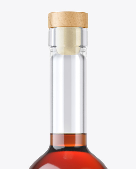 Clear Glass Cognac Bottle Mockup Clear Glass Cognac Bottle Mockup