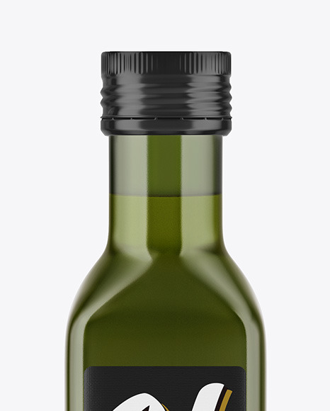 Green Glass Olive Oil Bottle Mockup