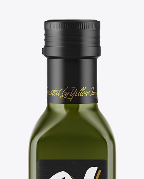 Green Glass Olive Oil Bottle Mockup