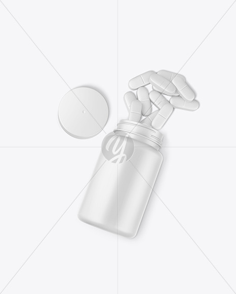 Matte Bottle w/ Pills Mockup