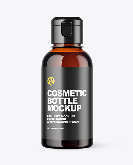 Amber Cosmetic Bottle Mockup