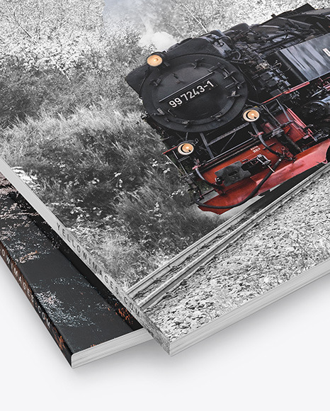 Two Matte A4 Magazines Mockup