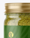 Clear Glass Jar with Pesto Sauce Mockup