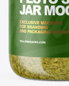 Clear Glass Jar with Pesto Sauce Mockup