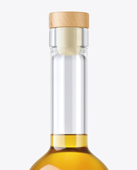 Clear Glass Whiskey Bottle Mockup