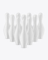 Glossy Bowling Pins Mockup