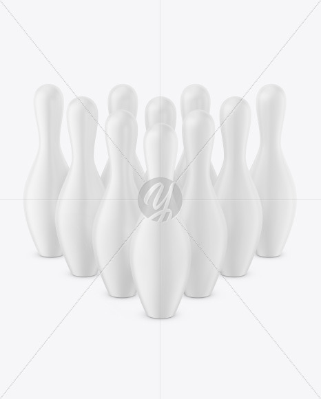 Matte Bowling Pins Mockup