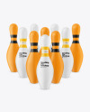 Matte Bowling Pins Mockup