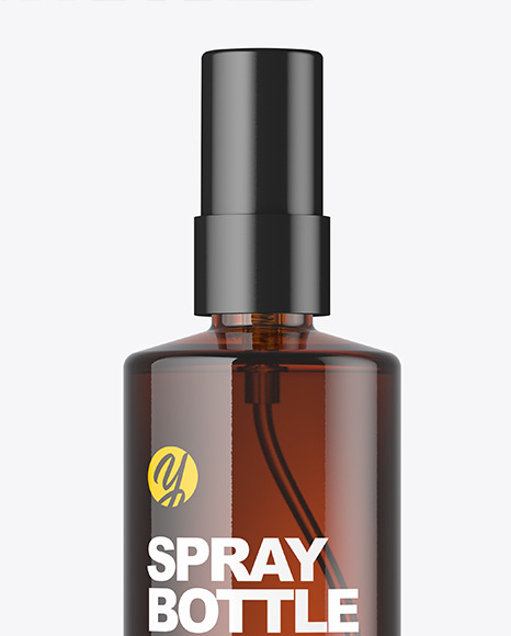 Amber Glass Spray Bottle Mockup