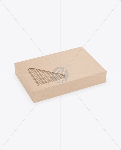 Toothpicks Kraft Paper Box Mockup