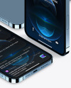 iPhones 12 Pro Max Pacific Blue Mockup Scene