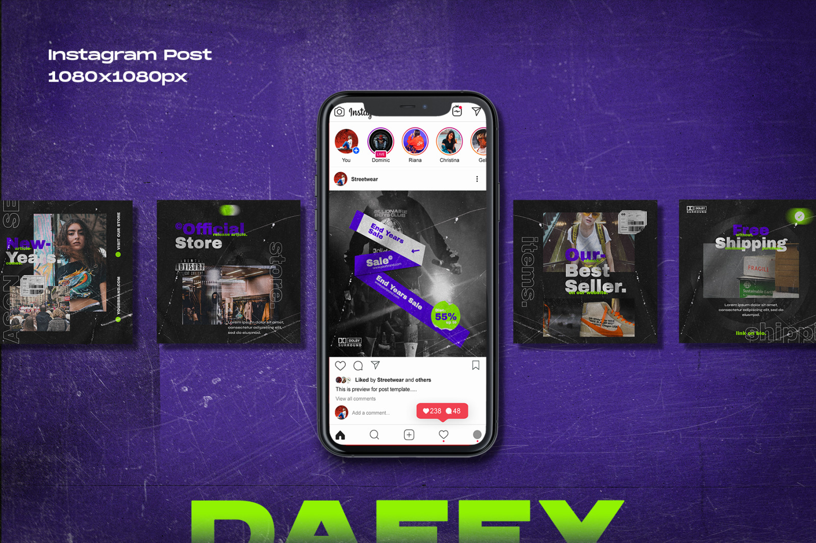 Daffydope - Instagram Stories & Post Template Daffydope - Instagram Stories & Post Template