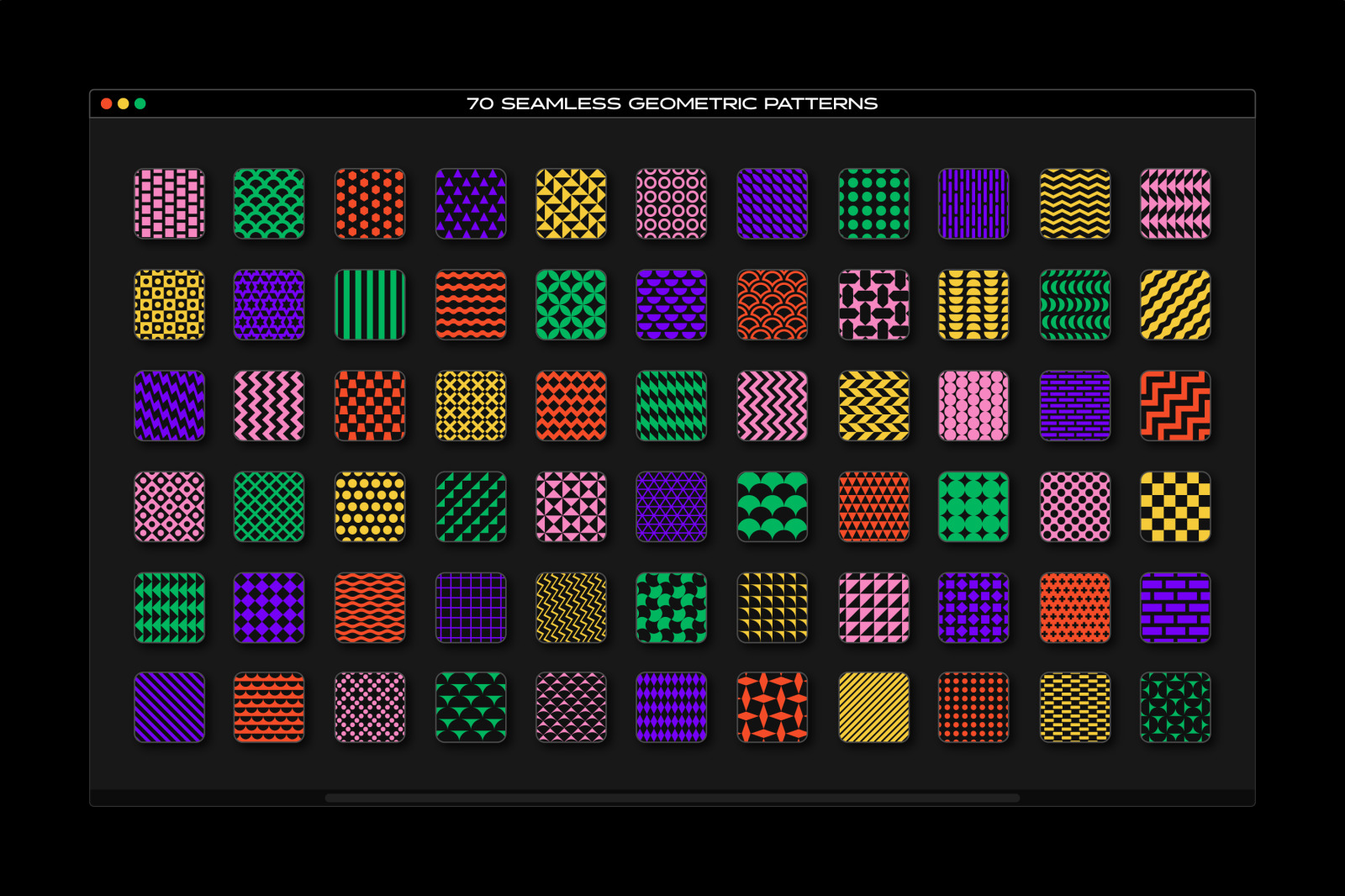 Bold geometric seamless patterns collection