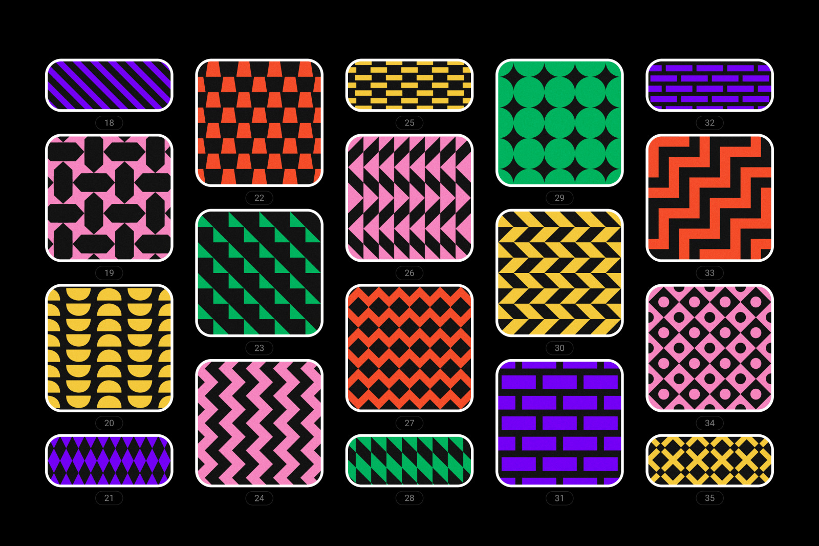 Bold geometric seamless patterns collection