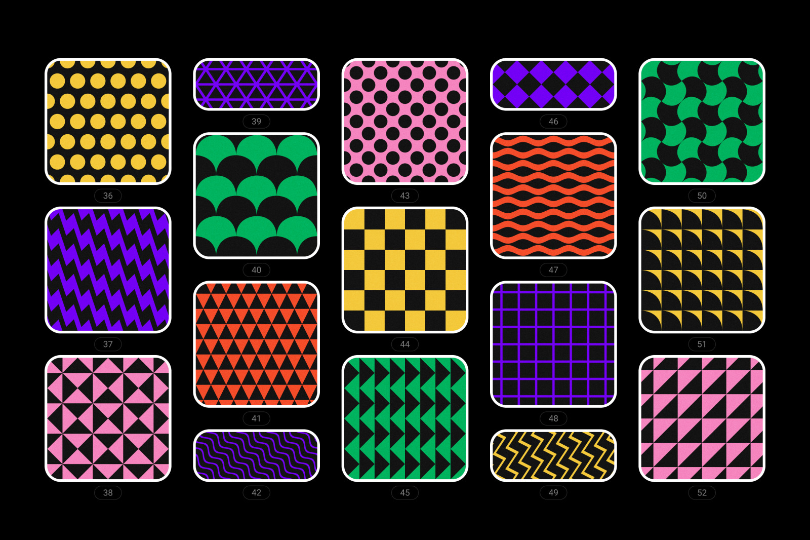 Bold geometric seamless patterns collection