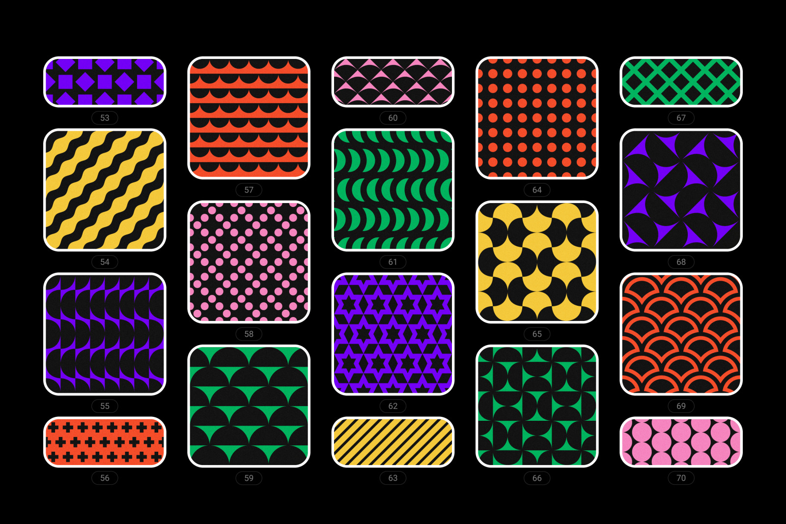 Bold geometric seamless patterns collection