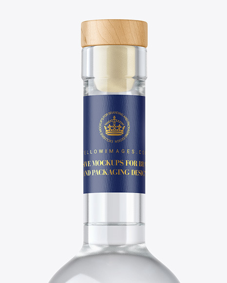 Clear Glass Vodka Bottle Mockup