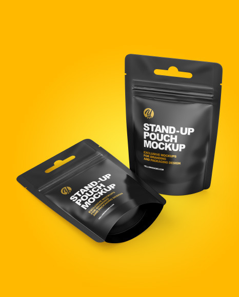 Two Matte Pouches Mockup