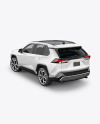 Compact Crossover SUV Mockup - Back Half Side View (High-Angle Shot)