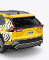 Compact Crossover SUV Mockup - Back Half Side View (High-Angle Shot)