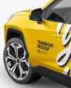 Compact Crossover SUV Mockup - Back Half Side View (High-Angle Shot)