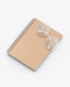 Kraft Notebook with Sunglasses Mockup