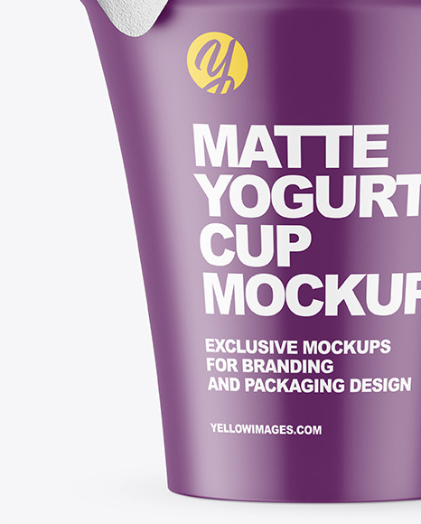 Matte Yogurt Cup w/ Straw Mockup