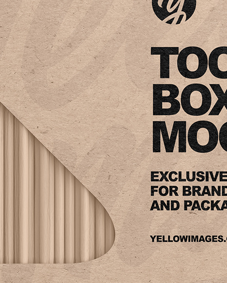 Toothpicks Kraft Paper Box Mockup