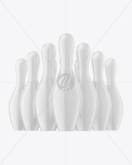 Glossy Bowling Pins Mockup