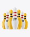 Glossy Bowling Pins Mockup