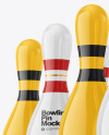 Glossy Bowling Pins Mockup