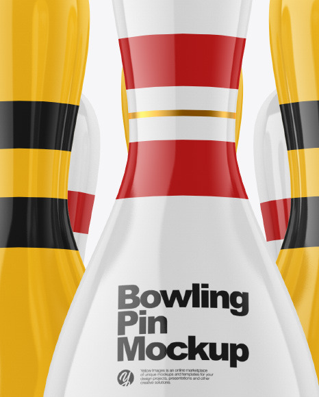 Glossy Bowling Pins Mockup