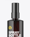 Dark Amber Glass Spray Bottle Mockup