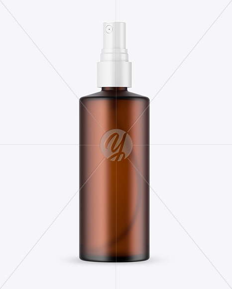 Frosted Amber Glass Spray Bottle Mockup