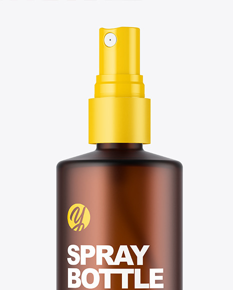 Frosted Amber Glass Spray Bottle Mockup