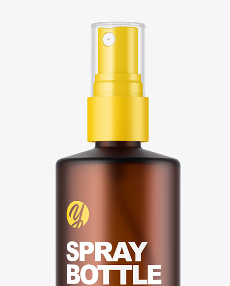 Frosted Amber Glass Spray Bottle Mockup