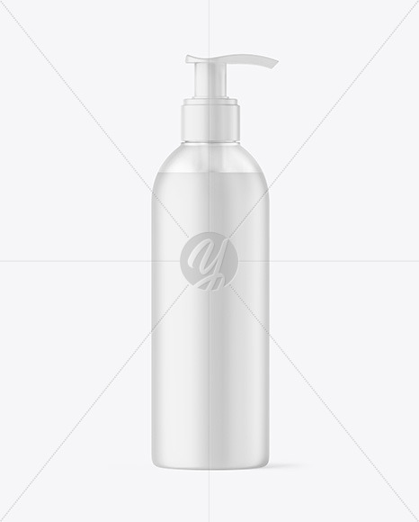 Frosted Liquid Soap Bottle with Pump Mockup