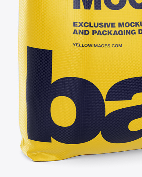 Polypropylene Bag 3D Mockup - Halfside View