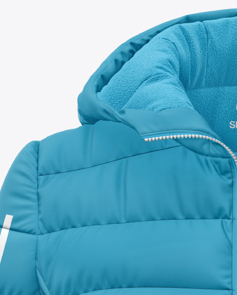 Matte Nylon Women's Down Jacket w/Hood Mockup