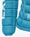 Matte Nylon Women's Down Jacket w/Hood Mockup