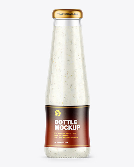 Sour Cream Sauce w/ Garlic Bottle Mockup