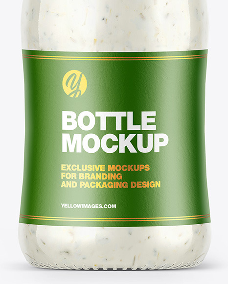 Sour Cream Sauce w/ Garlic Bottle Mockup