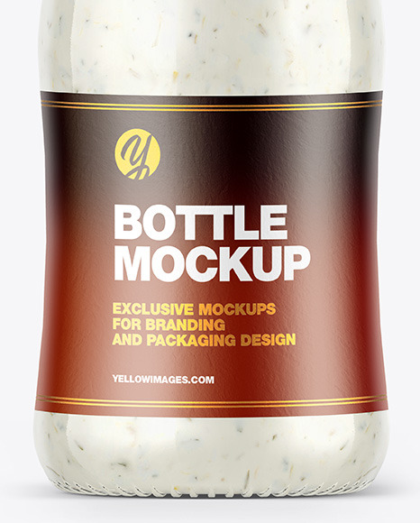 Sour Cream Sauce w/ Garlic Bottle Mockup