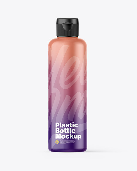 Glossy Plastic Bottle Mockup