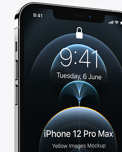 Apple iPhone 12 Pro Max Silver Mockup