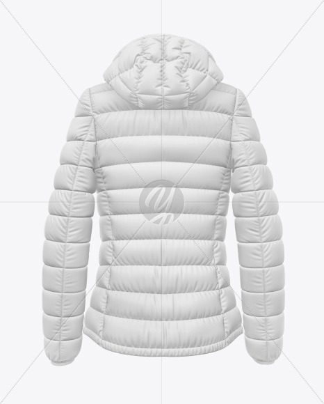 Matte Nylon Women's Down Jacket w/Hood Mockup